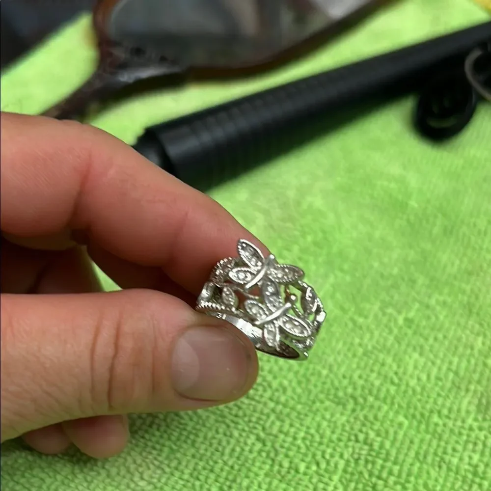 Silver  butterfly Ring with Detailed Design